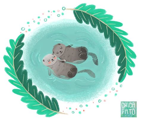 Otters Love·ilustration· On Behance