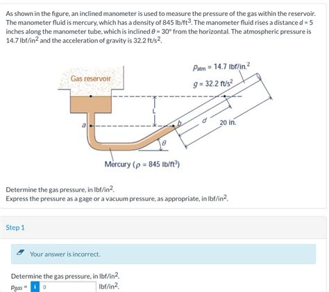 Solved As Shown In The Figure An Inclined Manometer Is Used Chegg