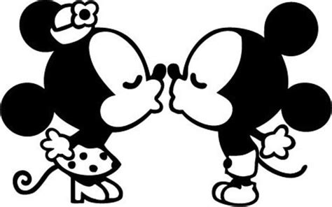 Classic Mickey And Minnie Mouse Kissing Vinyl By Grabersgraphics