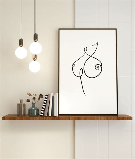 Naked Line Art Woman Body Abstract Simple Modern Printable Digital Art Minimalist Art Woman