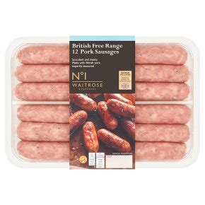 Waitrose No 1 Free Range 12 Pork Sausages Waitrose Partners