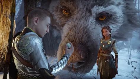 Atreus meets Fenrir before going to Asgard God of War Ragnarök ps5