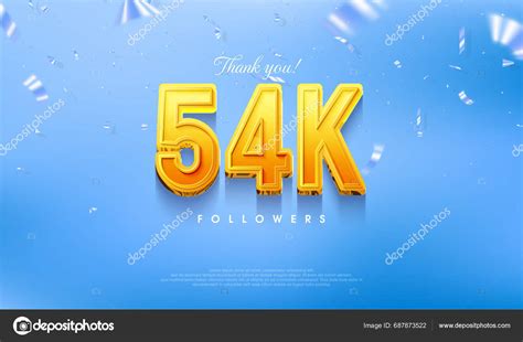 Thank You 54K Loyal Followers Greeting Design Social Media Posts Stock ...