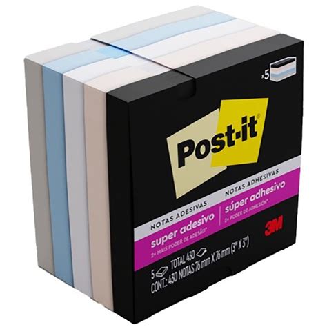 Bloco de Notas Adesivas Post it Coleção Serenidade 76 x 76mm 450