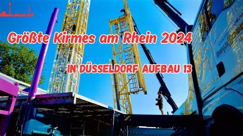 Größte Kirmes am Rhein 2024 in Düsseldorf Aufbau 13 4K YouTube