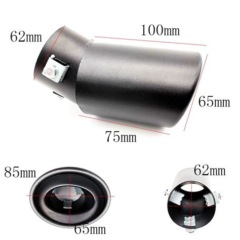 62MM Universal Car Exhaust Pipe Tip Oval Slant Muf Grandado