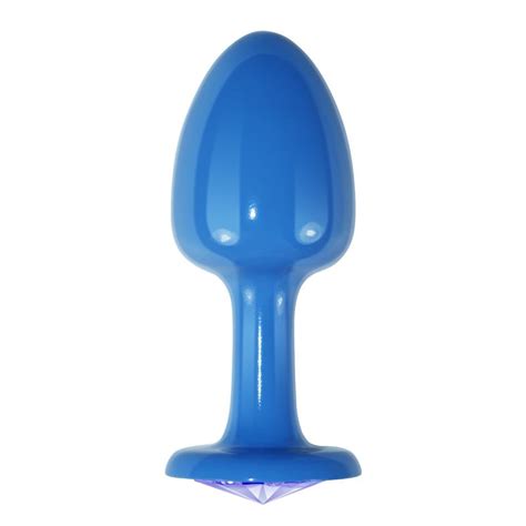 Plug Anal De Metal Azul Rosebud Con Joya Azul Noche Secreta