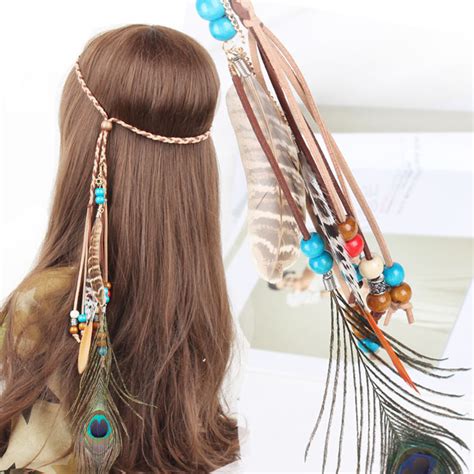 Bird Feather Headband Native American Indian Hippie Headband Bohemia