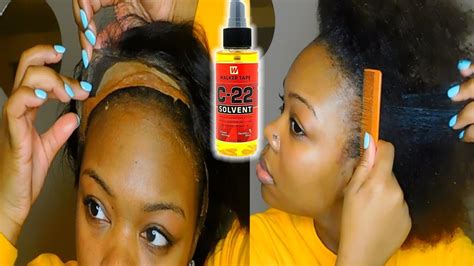 How To Remove A Lace Frontal Wig Ft C22 Solvent Youtube