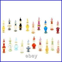 Lot Of Decorative Egyptian Perfume Bottles Mouth Blown Pyrex Glass