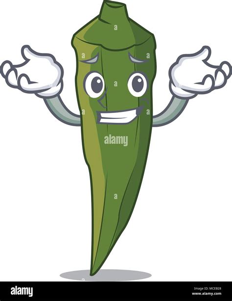 Grinning okra character cartoon style vector illustration Stock Vector Image & Art - Alamy