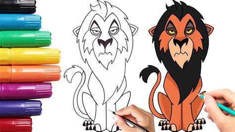 How To Draw Scar The Lion King Step By Step Youtube