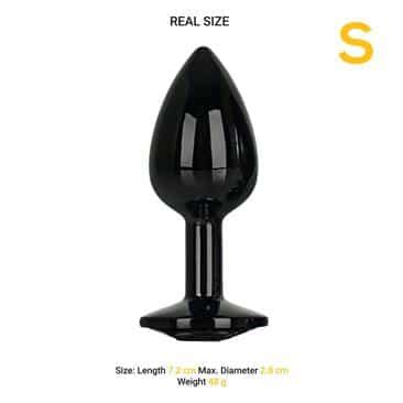 Plug Anal Metálico con Joya Negro S M L Afterdark Blackgem