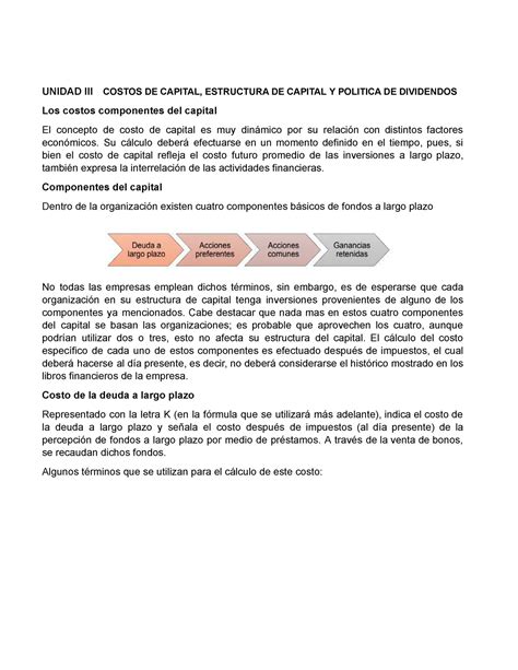 Unidad III Costo De Capital Estructura De Capital Politica De