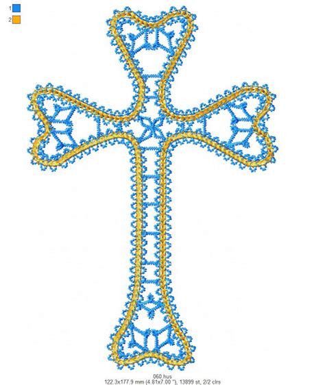 Prayer Cross Embroidery Design Free Standing Lace Religious Etsy