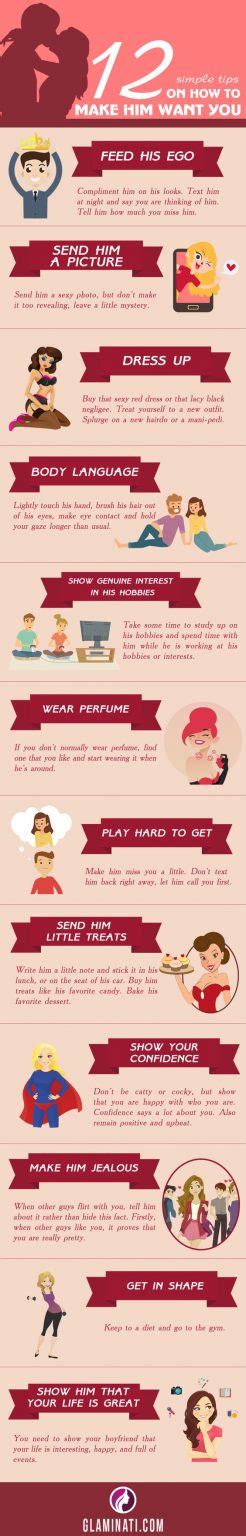 12 Simple Tips On How To Make Him Want You Infographic Glaminati