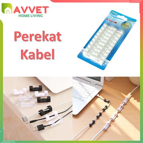 Jual AVVET Perekat Kabel Serbaguna Penjepit Kabel Klip Tempel Dinding