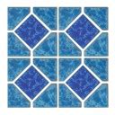 Random Block Reflection Bahama Blue Glossy Glazed Porcelain Mosaic Pool