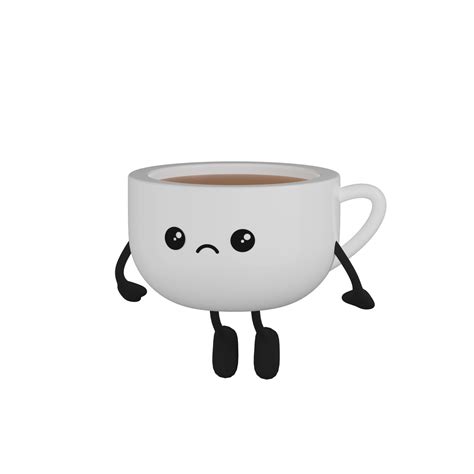 Personaje de dibujos animados de taza de café lindo aislado 3d 11630421 PNG