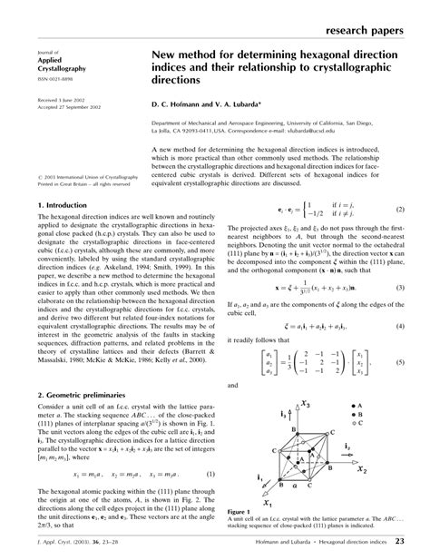 (PDF) New method for determining hexagonal direction indices and their ...
