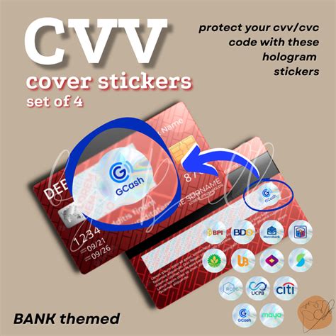 Cvv Cvc Cover Stickers For Atm Debit Credit Card Bank Themed