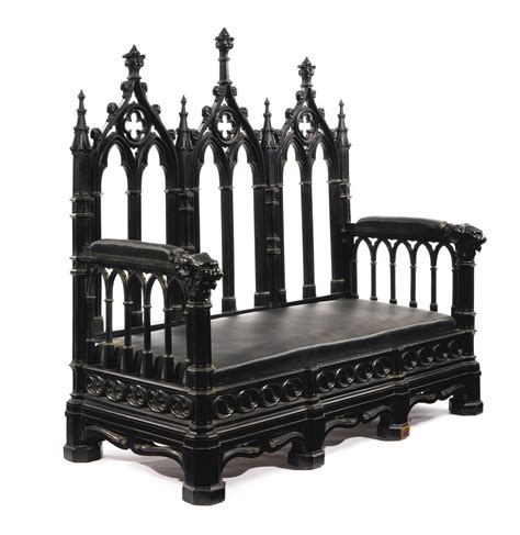 A GOTHIC REVIVAL EBONIZED BEECHWOOD BENCH, FRANCE, CIRCA 1840 | lot ...