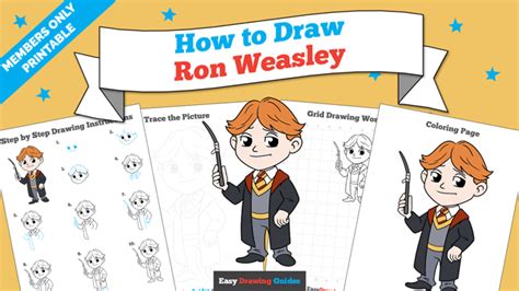 How To Draw Ron Weasley From Harry Potter Really Easy Drawing Tutorial