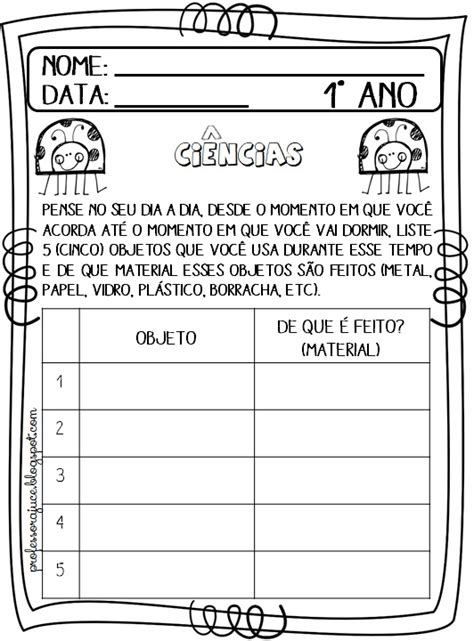 Professora Juce Plano De Aula 1º Ano CiÊncias CaracterÍsticas Dos Materiais