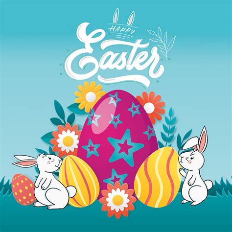 Bunny With Easter Eggs Vector Art Design Cre8iveskill