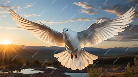 Premium Ai Image A Freedom Dove Spreading Its Wings In The Sky