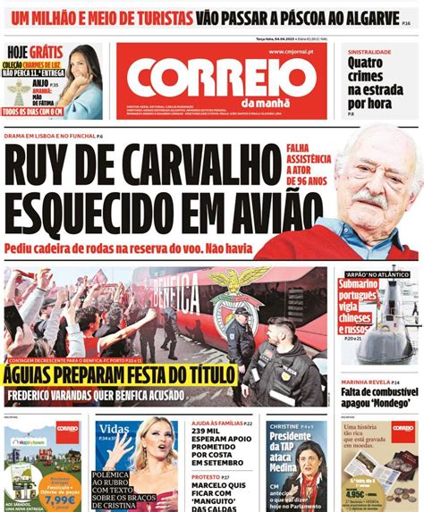 Capa Correio Da Manh Abril Capasjornais Pt