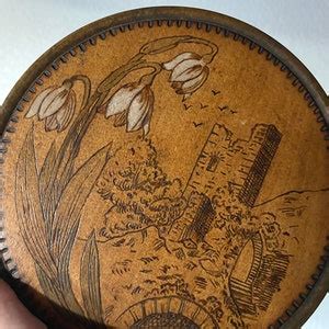 Vintage Wood Hot Pad Hand Carved Wood Trivet Antique Burnt Art Trivet Pot Holder Etsy