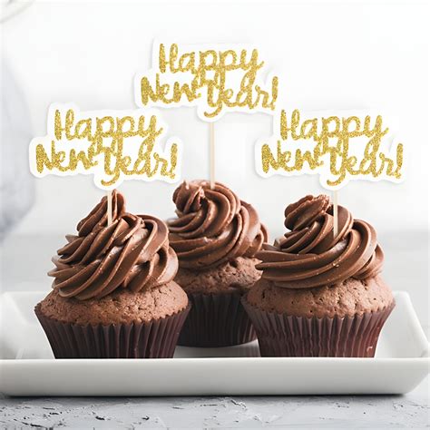 Pcs Happy New Year Cupcake Toppers Usamerica Shop