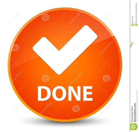 Done Validate Icon Elegant Orange Round Button Stock Illustration