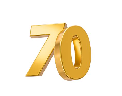 70 pour cent de sur vente or pour cent isolé 70e anniversaire fête 3d