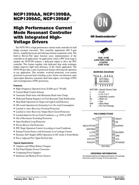 NCP1399AA, NCP1399BA, NCP1399AC, NCP1399AF High Performance Current ...
