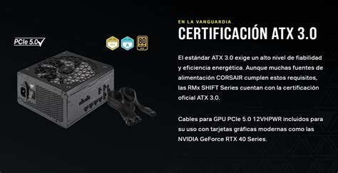 CORSAIR lanza las nuevas fuentes de alimentación RMx SHIFT ATX 3 0 con