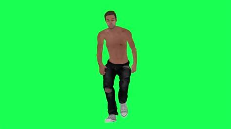 Slim Half Naked Man Green Screen Side Angle Waiting Render Stock Video Footage By Central