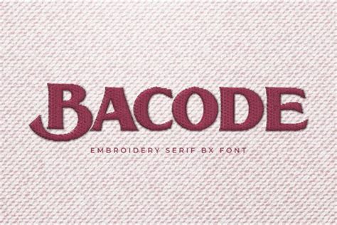 Bacode Embroidery Font Font Kong