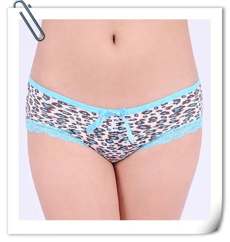 Free Shipping Leopard Print 100 Womens Cotton Underwear Womens Sexy