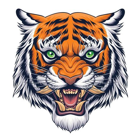 Tiger Head In Japanese Style Illustration Vector Art At Vecteezy