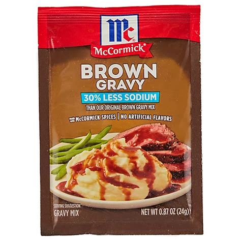 Mccormick 30 Less Sodium Brown Gravy Seasoning Mix 0 87 Oz Safeway