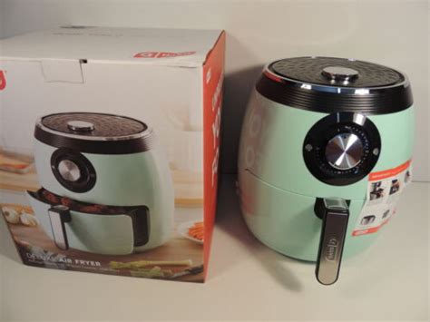 Dash Deluxe Air Fryer 6 Quart 1700 Watt Air Crisp Aqua Dfaf455gbaq01