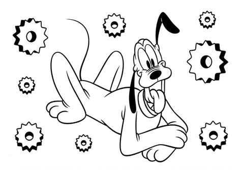 Coloriage Dessin de Disney Pluto télécharger et imprimer gratuit sur