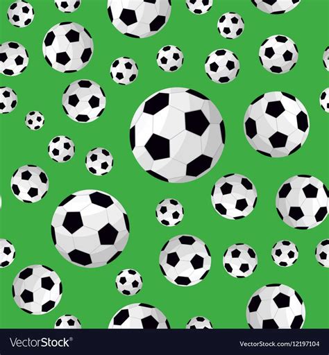 Soccer Ball Seamless Football Background Pattern Vector Image On