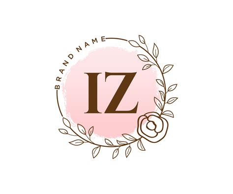 Initial IZ Feminine Logo Usable For Nature Salon Spa Cosmetic And