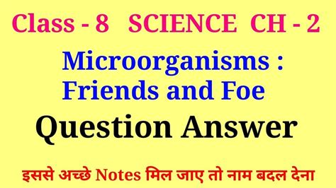 Microorganisms Friend And Foe Class 8 Questions Answers Class 8 Science Chapter 2 Question