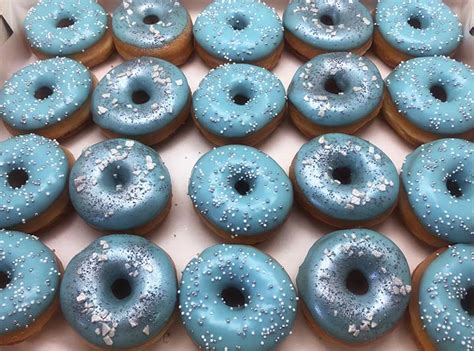 Blue Silver Sparkling Mini Donut Box Jj Donuts