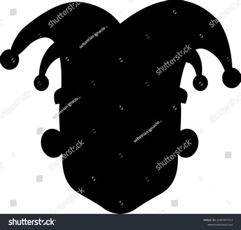 Vector Illustration Black Silhouette Head Jester Stock Vector Royalty