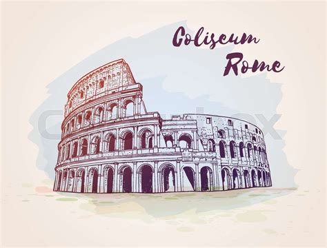 Coliseum In Rome Italy Stock Vector Colourbox